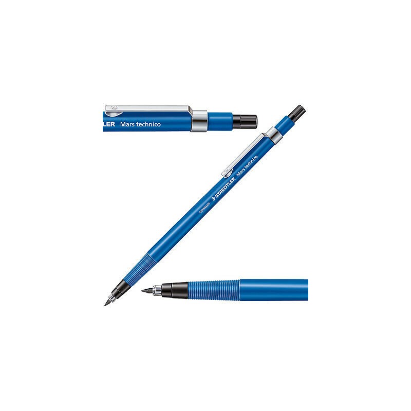 Stylo Mine Technico Staedtler 780 C - Mine HB 2mm - Bleu Métal