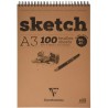 Bloc esquisse Sketch Clairefontaine 90g/m², 100 fls spiralées
